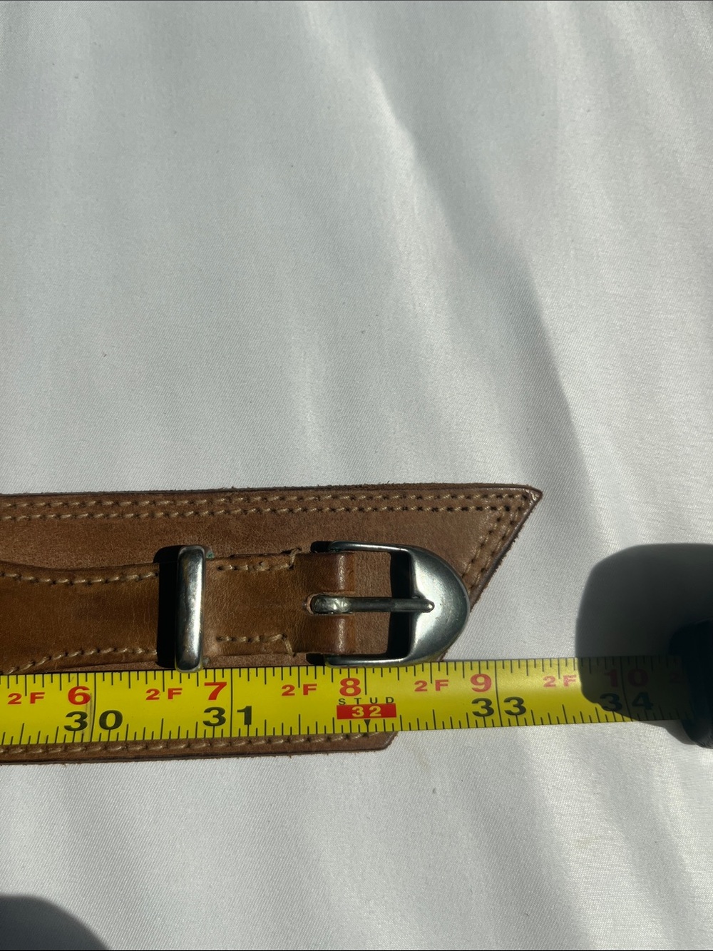 Banana Republic Vintage 80’s  Wide Brown Leather Waist Belt with Silver Buckle - Picture 8 of 9